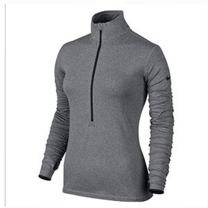 Nike Dri Fit Grey Fitted Half Zip Jacket